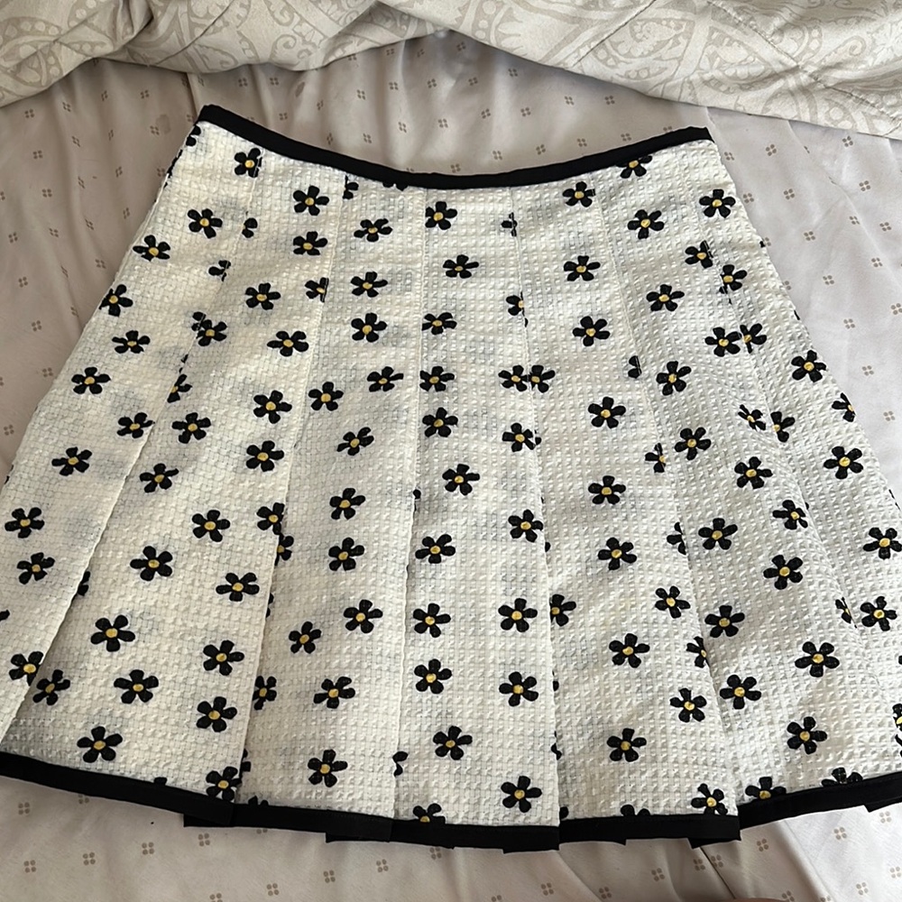 For Love And Lemons Black and White Floral A-Line Skirt